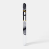 Gold Black Marble Personalize iPhone 16 Hülle (Linke Seite)