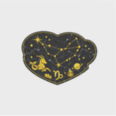 Gold & Black Marble Steinbock Sternzeichen Aufkleb Aufkleber (Vorderseite)