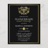 Gold & Black Masquerade Sweet 16 Party (Vorderseite)