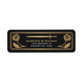Gold Black Medieval Fantasy Sword Wedding Label (Vorne)