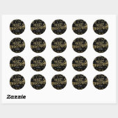 Gold & Black MERRY CHRISTMAS Stars Holiday Sticker (Blatt)