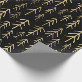 Gold Black Merry Tree Musterpapier Geschenkpapier (Ecke)