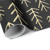 Gold Black Merry Tree Musterpapier Geschenkpapier (Rolleneckpunkt)