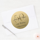 Gold Black Metallic 50. Hochzeitstag Runder Aufkleber (Umschlag)