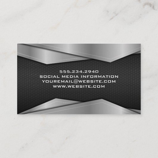Gold Black Metallic Business Card Visitenkarte (Rückseite)