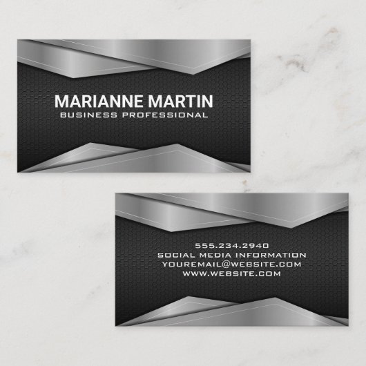 Gold Black Metallic Business Card Visitenkarte (Vorne/Hinten)
