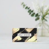 Gold Black Metallic gebürstet Visitenkarte (Stehend Vorderseite)