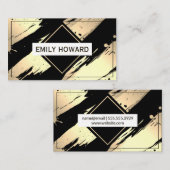 Gold Black Metallic gebürstet Visitenkarte (Vorne/Hinten)