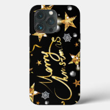 Gold Black Metallic Luxus Mode Merry Xmas