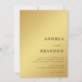 Gold & Black Metallic QR Code Einladung (Vorderseite)