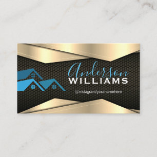 Gold Black Metallic Real-Anwesen-Logo Visitenkarte