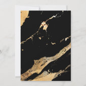 Gold Black Metallic Shiny 21. Geburtstag Einladung (Rückseite)