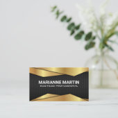 Gold Black Metallic Visitenkarte (Stehend Vorderseite)