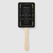 Gold & Black Minimal Modernes Glam Wedding Program Fächer (Rückseite)