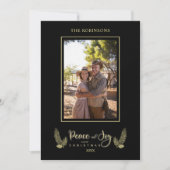 Gold Black Minimalistisch Chic Weihnachtsfamilie F (Vorderseite)