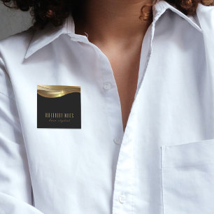 Gold Black Minimalistisch Modern Glam Trendy Chic Namensschild