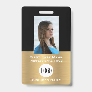 Gold & Black Mitarbeiter I.D. Abzeichen Namensschi Ausweis