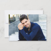 Gold Black Modern Abschluss FOTO Dankeskarte (Rückseite)