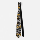 Gold Black Modern Abstrakt Men Neck Tie Krawatte (Vorderseite)