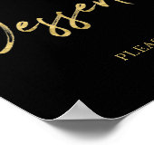 Gold Black Modern Brush Briefe Dessert Bar Sign Poster (Ecke)