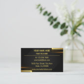Gold Black Modern Business Card mit Logo Visitenkarte (Stehend Vorderseite)