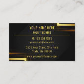 Gold Black Modern Business Card mit Logo Visitenkarte (Vorderseite)