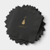 Gold & Black Modern Christmas Foil Stamped Napkins Servietten Mit Folie (Insitu (Gestapelt))