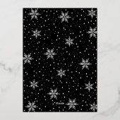 Gold & Black Modern Christmas Holiday Dinner Party Folieneinladung (Rückseite)