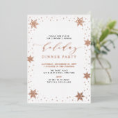 Gold & Black Modern Christmas Holiday Dinner Party Folieneinladung (Stehend vorne)