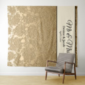 Gold Black Modern Foto Booth Hochzeitsvorhang Wandteppich (Beispiel (Horizontal))