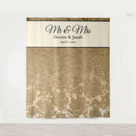 Gold Black Modern Foto Booth Hochzeitsvorhang Wandteppich