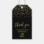 Gold & Black Modern Graduation Party - Gefallen Ta Geschenkanhänger (Vorderseite)