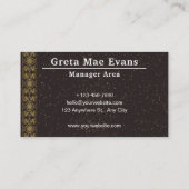 Gold Black Modern Luxus Manager Bereich Visitenkarte (Rückseite)