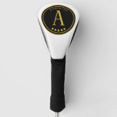 Gold Black Modern Monogram Stars individuelle Name Golf Headcover (Vorderseite)
