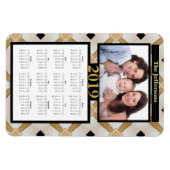 Gold Black Modern Muster Foto 2019 Kalender Magnet (Horizontal)