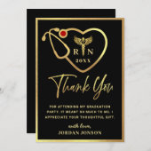 Gold Black Modern Nursing School Abschluss Danke (Vorne/Hinten)