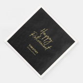 Gold & Black Modern Retirement Party Serviette (Ecke)