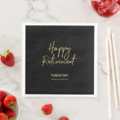 Gold & Black Modern Retirement Party Serviette (Beispiel)