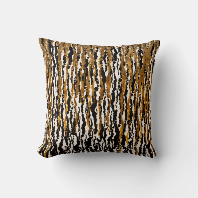 Gold & Black Modern Safari - Jungle Glam Kissen (Vorderseite)