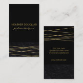 Gold Black Modern | Verspätung Visitenkarte (Vorne/Hinten)