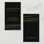 Gold Black Modern Visitenkarte (Vorne/Hinten)