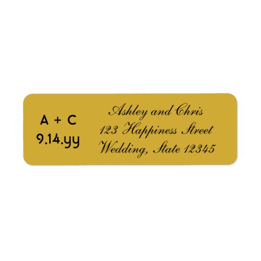 Gold Black Moderne Personalisierte Hochzeitseinlad (Vorne)
