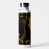 Gold Black Monochrome Achempo Opulent Swirl Liquid Trinkflasche (Rechts)
