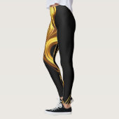 Gold Black Monochrome: Opulent Swirl Achempong Leggings (Links)