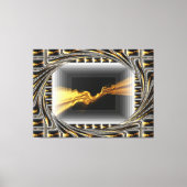 Gold Black Monochrome Opulent Swirl Liquid Achempo Leinwanddruck (Vorderseite)