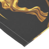 Gold Black Monochrome Opulent Swirl Liquid Designe Mittelgroßer Tischläufer (Ecke)