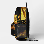 Gold Black Monochrome Swirl Liquid Gold Achempong Bedruckter Rucksack (Rechts)