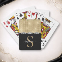 Gold Black Monogram Diamonds Elegant Luxury Custom