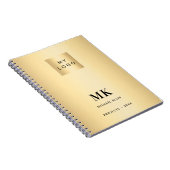 Gold Black Monogram Initial Business Notizblock (Rechte Seite)