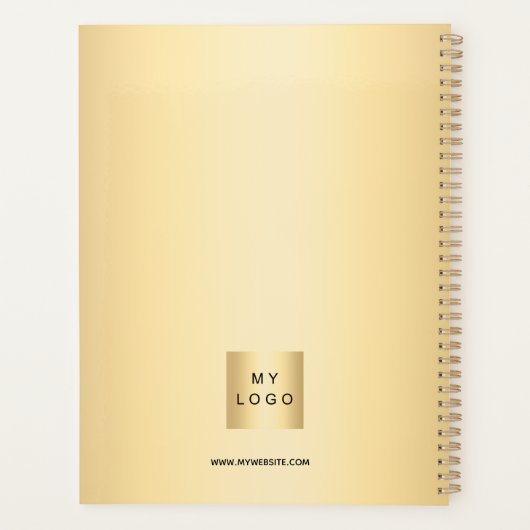 Gold Black Monogram Initials Business 2026 Planer (Rückseite)